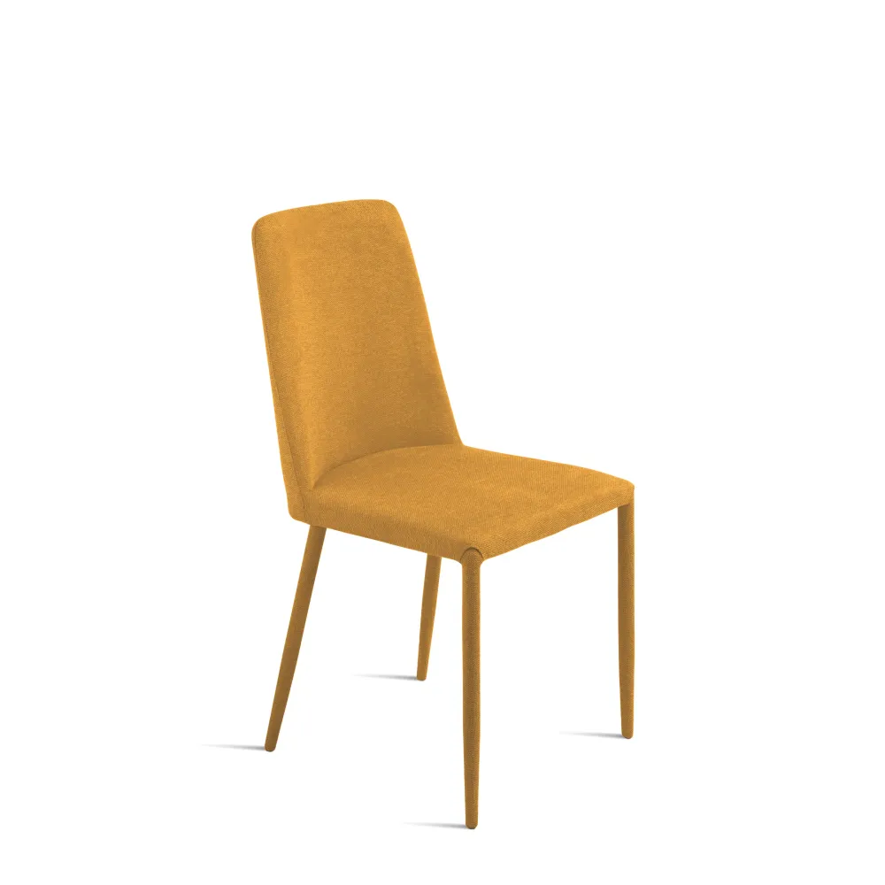 Set di sedie tessuto imbottite "Astrin" con gambe rivestite e piedini cm 47x56 h93