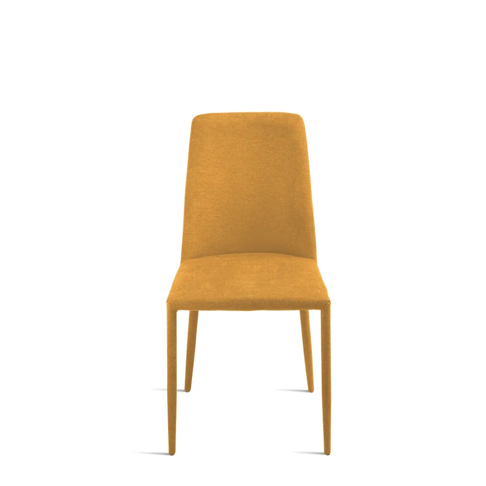 Set di sedie tessuto imbottite "Astrin" con gambe rivestite e piedini cm 47x56 h93