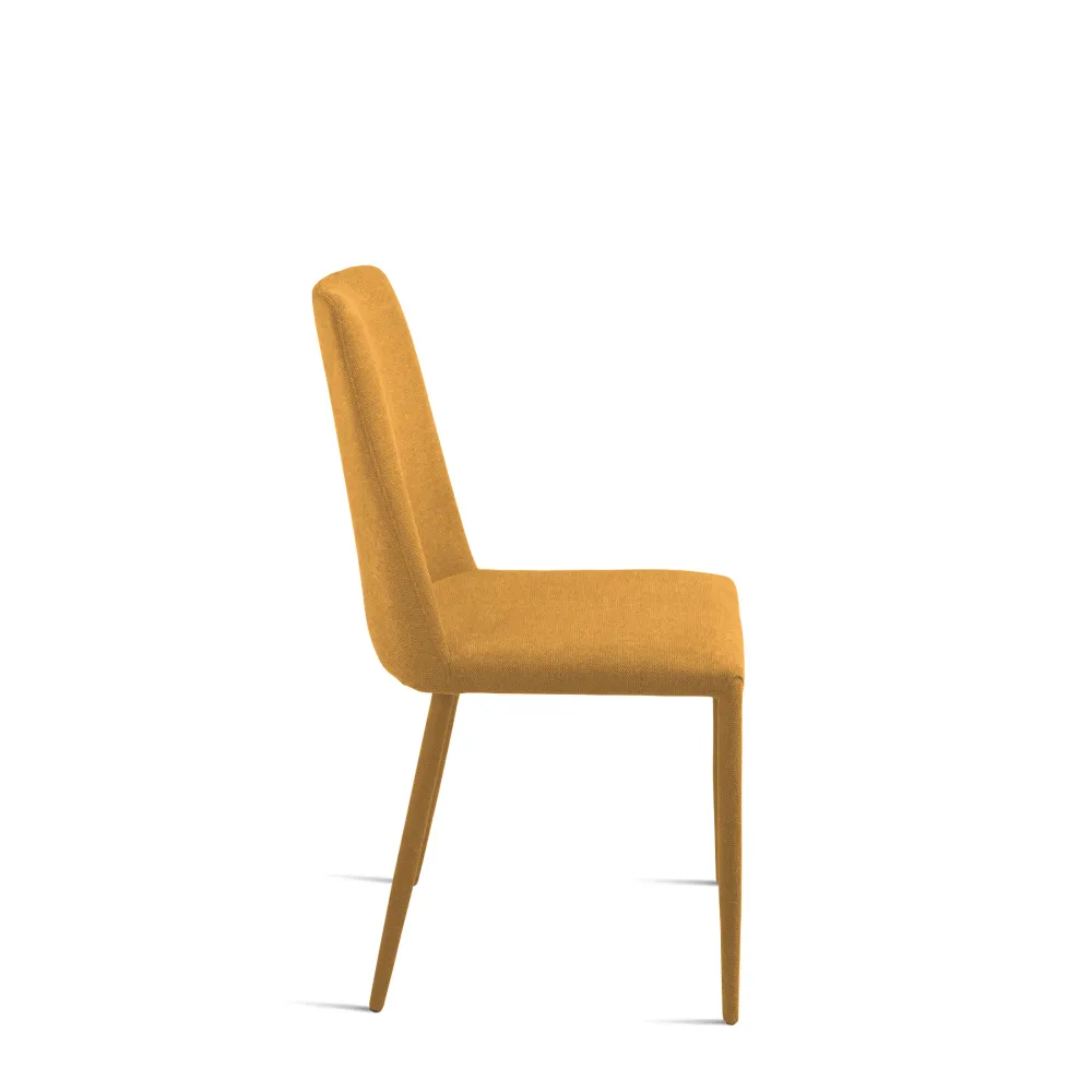 Set di sedie tessuto imbottite "Astrin" con gambe rivestite e piedini cm 47x56 h93