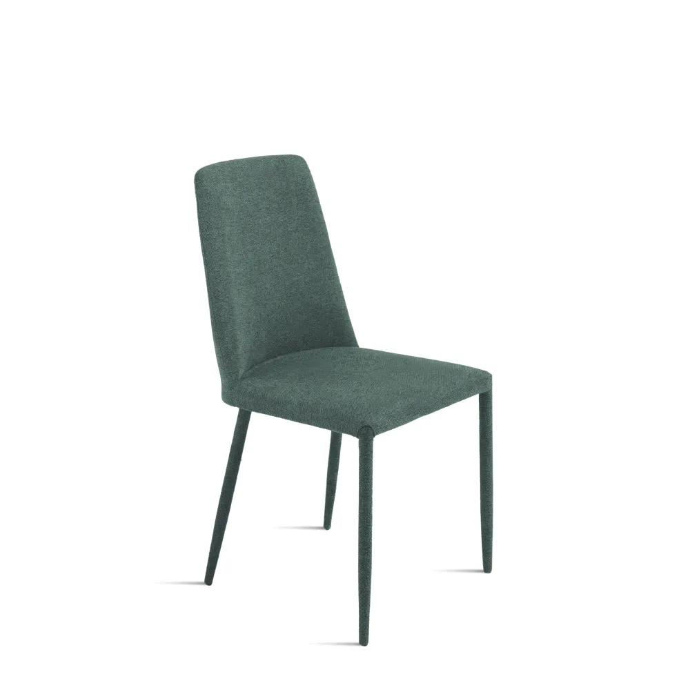 Set di sedie tessuto imbottite "Astrin" con gambe rivestite e piedini cm 47x56 h93