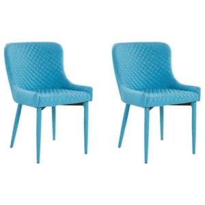Set di 2 sedie tessuto turchese SOLANO