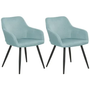 Set di 2 sedie velluto azzurro CASMALIA