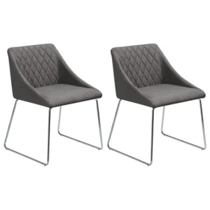 Set di 2 sedie velluto grigio nero ARCATA