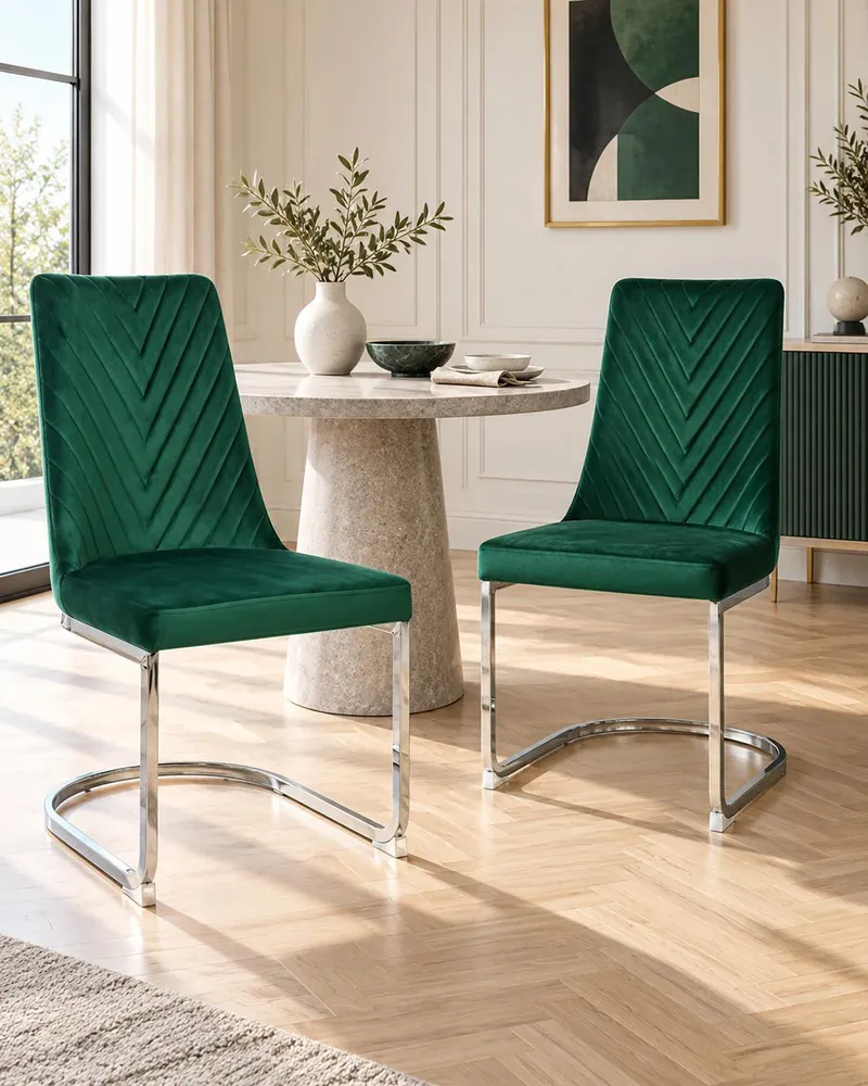 Set di 2 sedie velluto verde ALTOONA