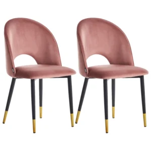 Set 2 Vellutato Dining Chairs Pink MAGALIA