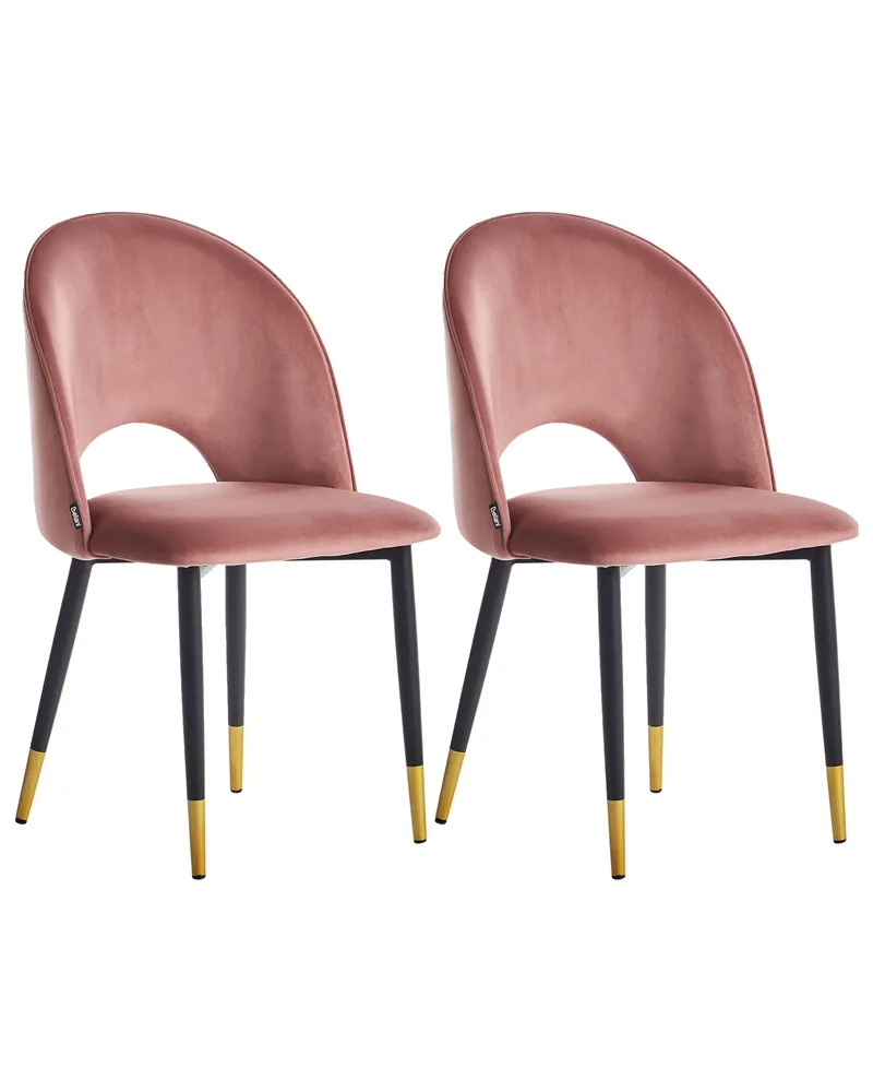 Set 2 Vellutato Dining Chairs Pink MAGALIA