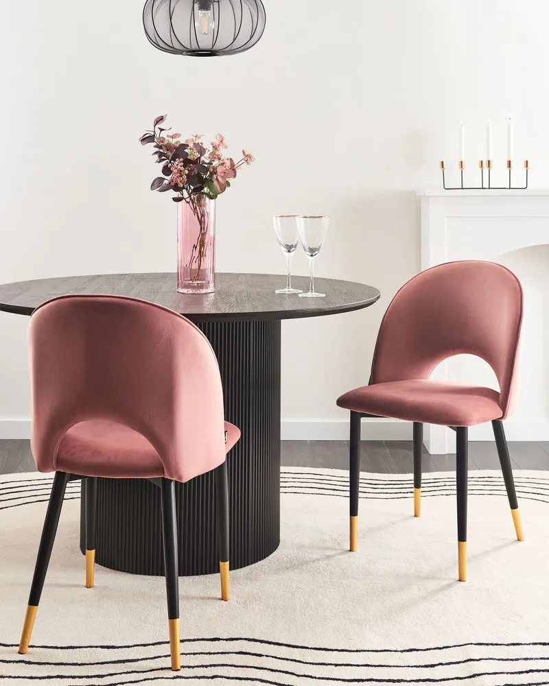 Set 2 Vellutato Dining Chairs Pink MAGALIA