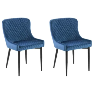 Set di 2 velluto blu e nero SOLANO