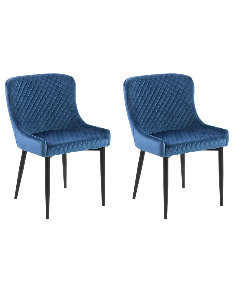 Set di 2 velluto blu e nero SOLANO