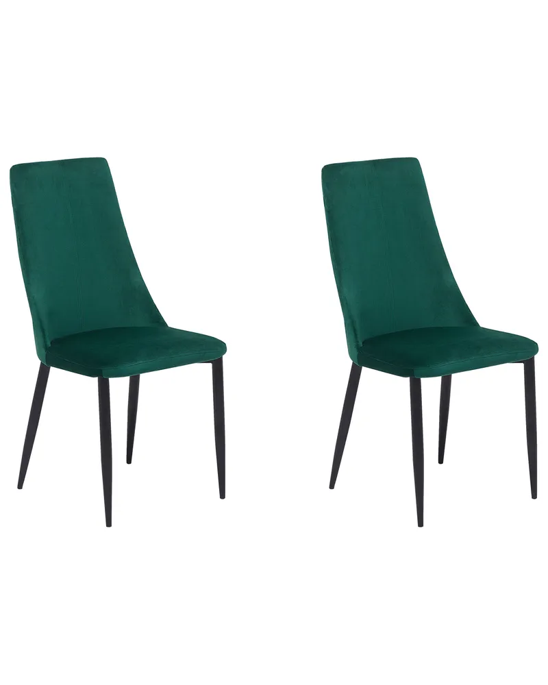 Set 2 Velluto Dining Chairs Green CLAYTON