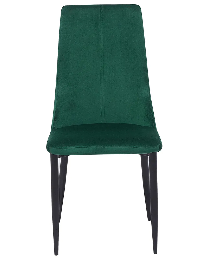 Set 2 Velluto Dining Chairs Green CLAYTON
