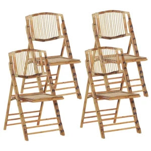 Set 4 Wooden Bambù Chairs TRENTOR