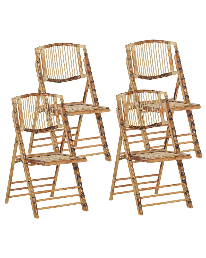 Set 4 Wooden Bambù Chairs TRENTOR