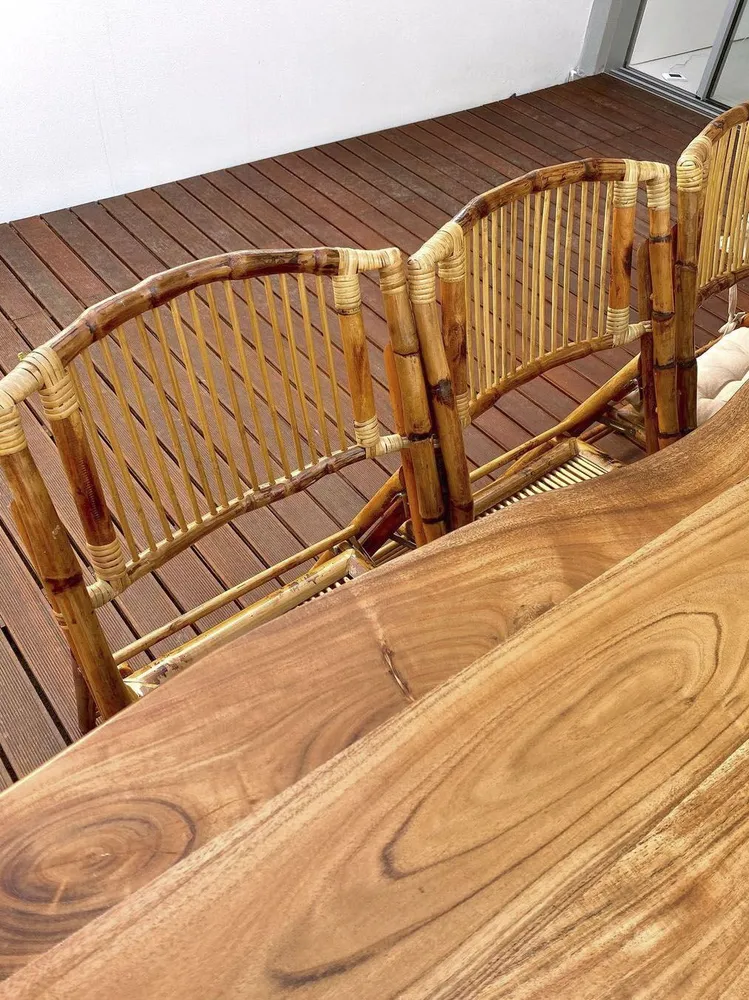 Set 4 Wooden Bambù Chairs TRENTOR