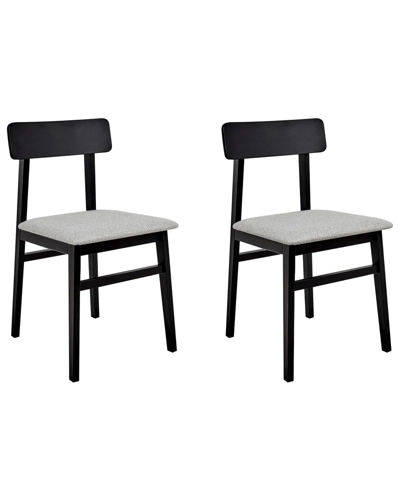 Set 2 Wooden Dining Chairs Black and Light Grey STACY