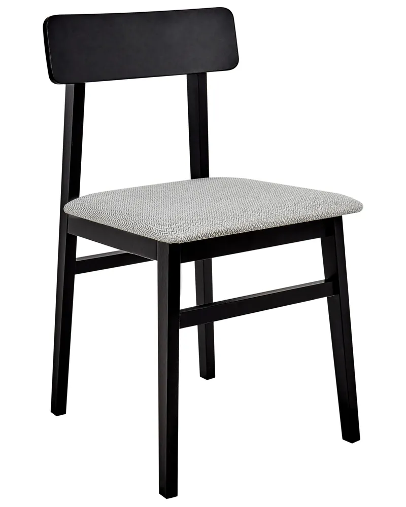 Set 2 Wooden Dining Chairs Black and Light Grey STACY