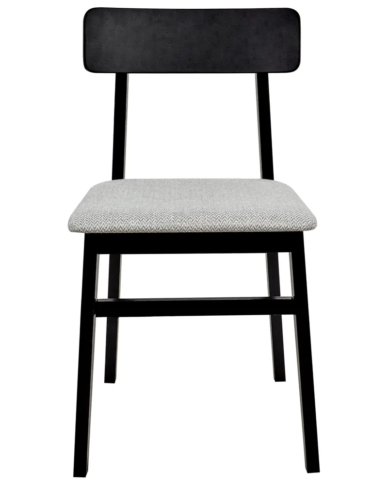 Set 2 Wooden Dining Chairs Black and Light Grey STACY
