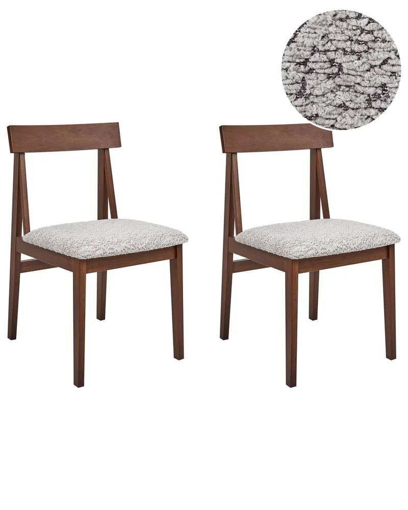 Set 2 Wooden Dining Chairs Dark and Grey ISLE