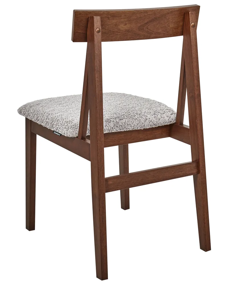 Set 2 Wooden Dining Chairs Dark and Grey ISLE