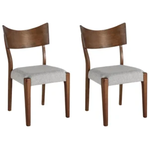 Set 2 Wooden Dining Chairs Grey EDEN