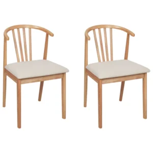 Set 2 Wooden Dining Chairs Light Wood CRAIG