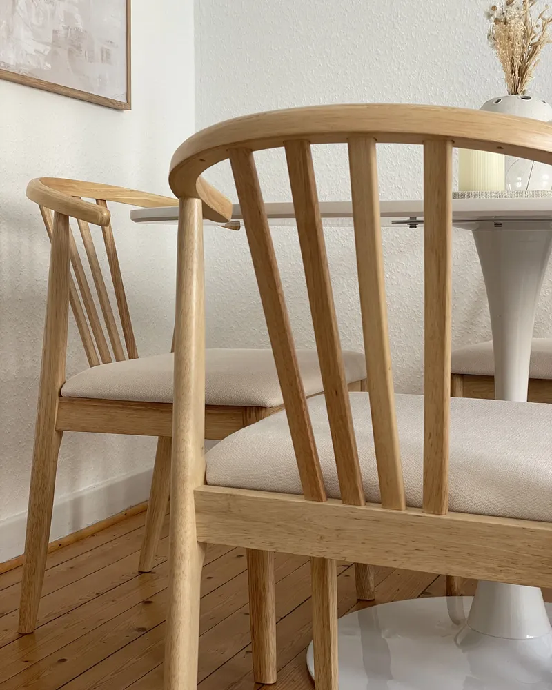 Set 2 Wooden Dining Chairs Light Wood CRAIG