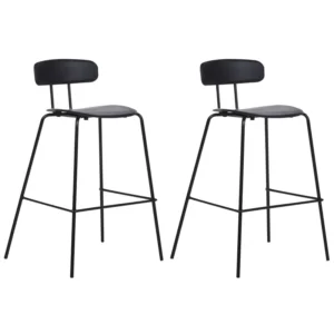 Sgabello da bar Set di 2 Nero SIBLEY