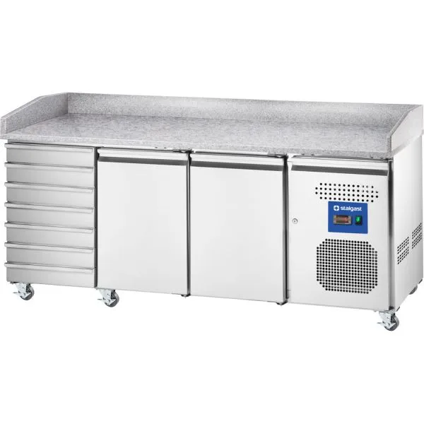 Tavolo da pizza Stalgast 2 ante con 7 cassetti EN 600x400 mm KT4421580
