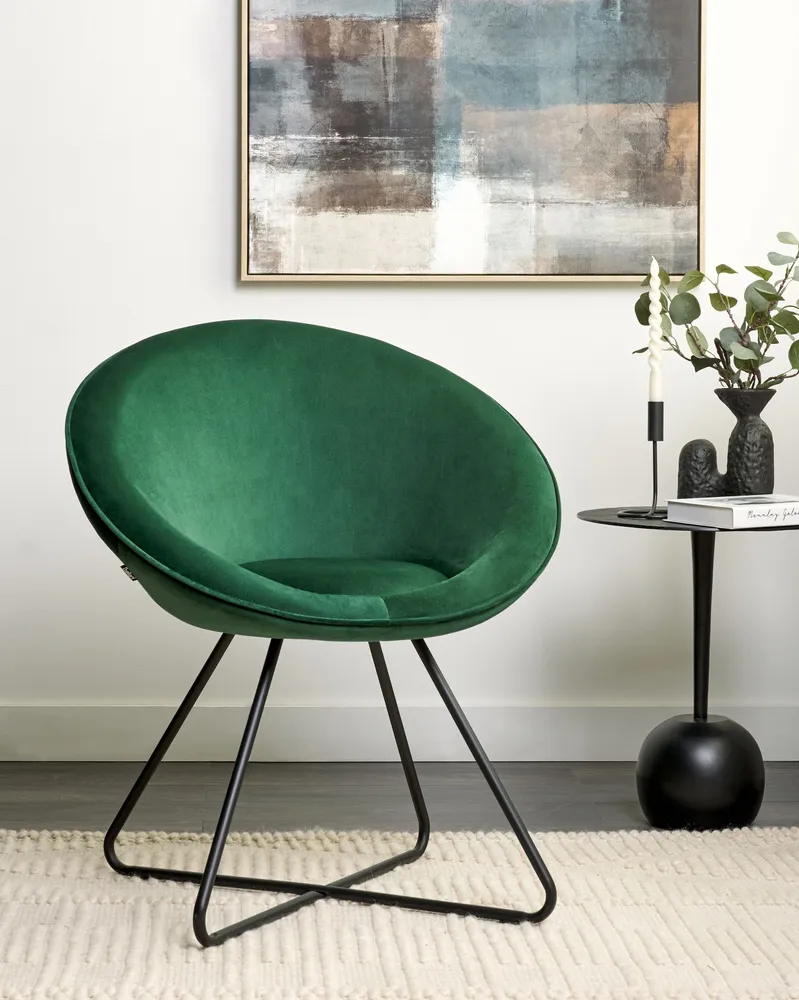 Velvet Accent Chair Green FLOBY II