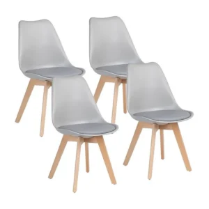 WeHome - Set 4 sedie da interni Candice design contemporaneo grigio