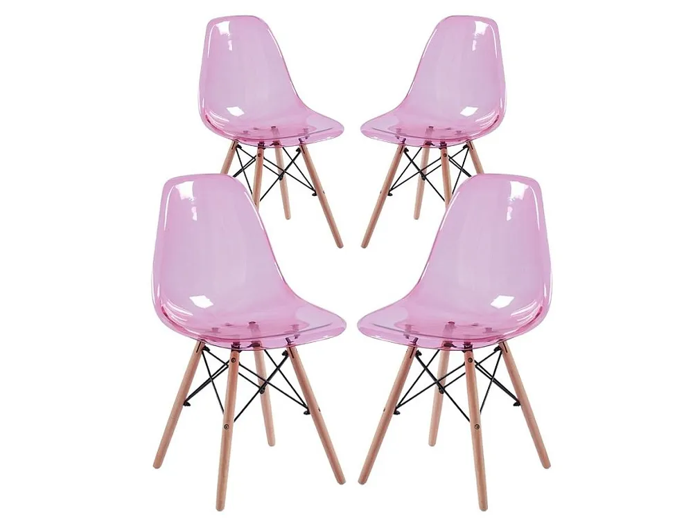 WeHome - Set 4 sedie trasparenti rosa - Betty