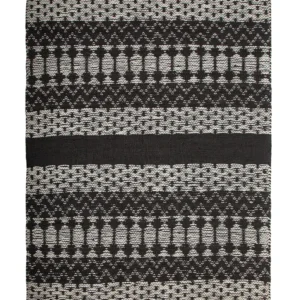 Leather Area Rug 140 x 200 cm Black Beige SOKUN