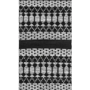 Leather Area Rug 80 x 150 cm Nero puro Beige SOKUN