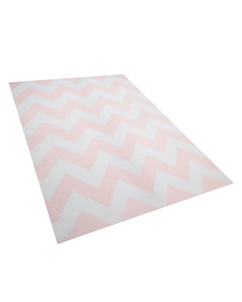 Area Rug 140 x 200 cm Pink and White KONARLI