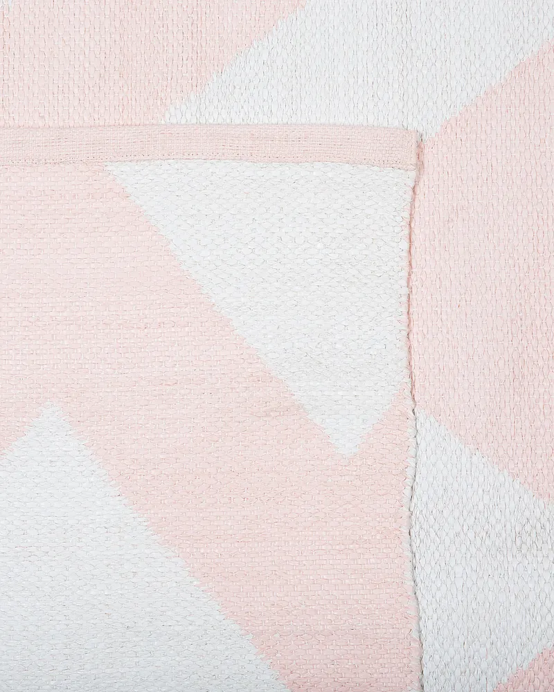 Area Rug 140 x 200 cm Pink and White KONARLI