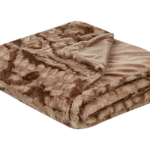 Blanket BAKIRA Faux Fur 200 x 220 cm Brown