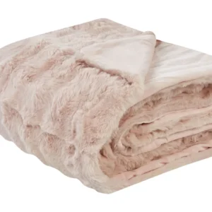 Blanket SALKA Faux Fur 150 x 200 cm Pastel Pink