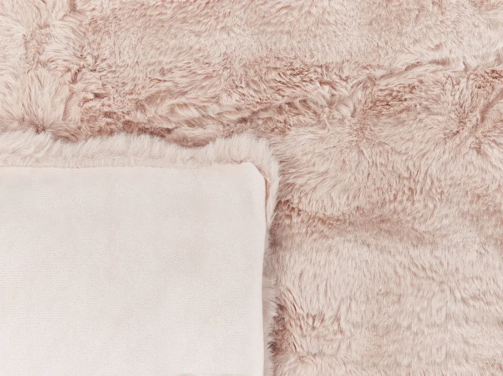 Blanket SALKA Faux Fur 150 x 200 cm Pastel Pink