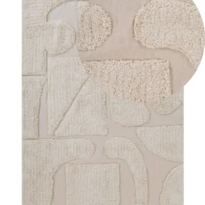 Cotton Area Rug 140 x 200 cm Beige DIYADIN