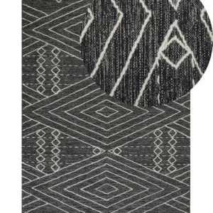 Cotton Area Rug 140 x 200 cm Nero puro and White KHENIFRA