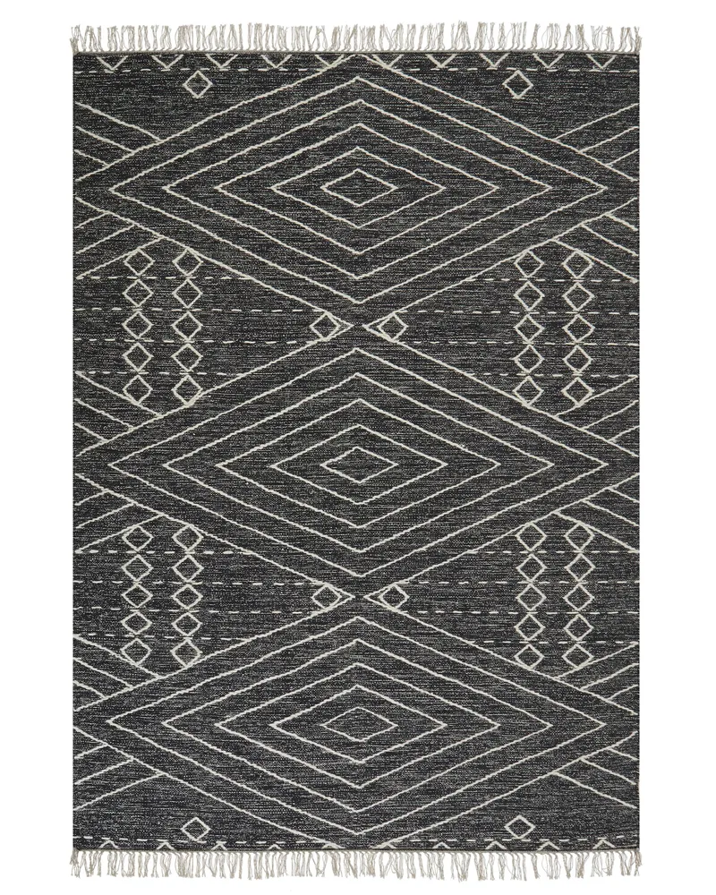 Cotton Area Rug 140 x 200 cm Nero puro and White KHENIFRA