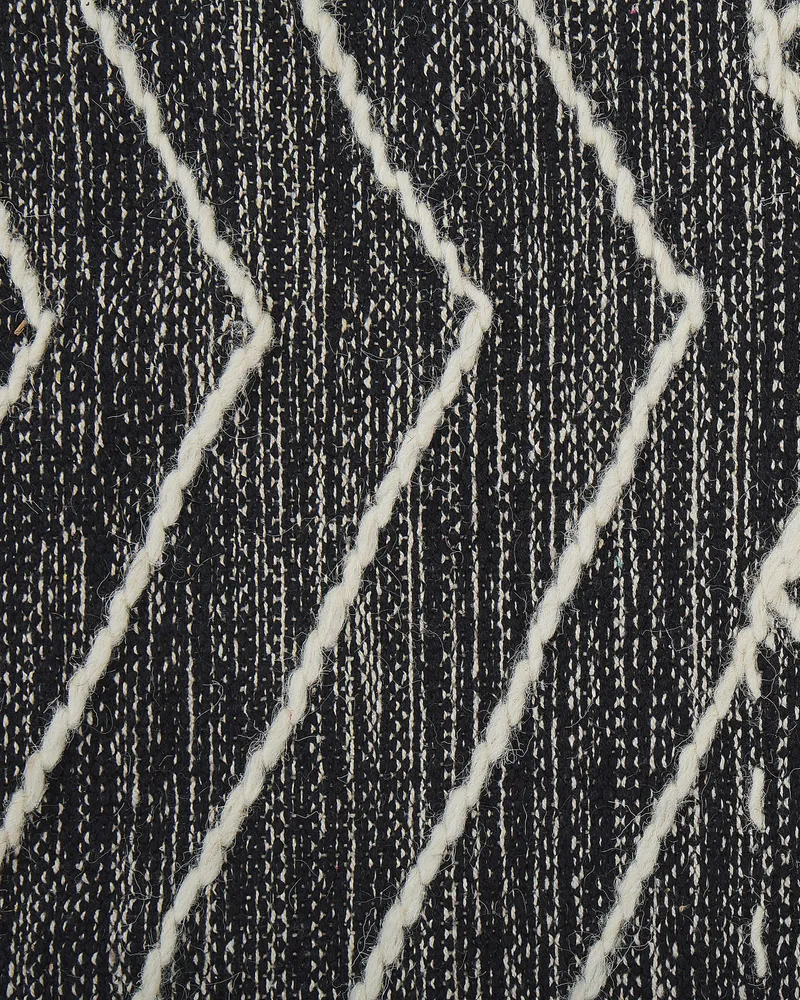 Cotton Area Rug 140 x 200 cm Nero puro and White KHENIFRA