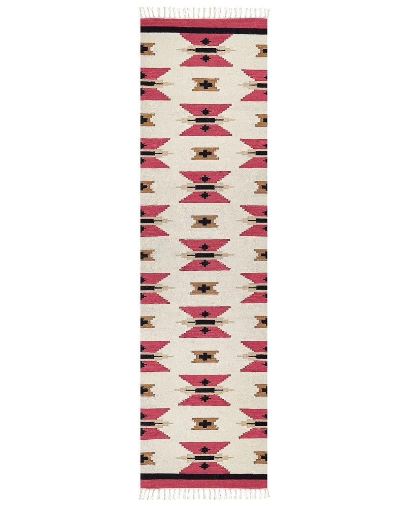 Cotton Kilim Area Rug 80 x 300 cm Multicolour GARNI