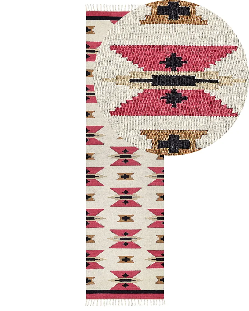 Cotton Kilim Area Rug 80 x 300 cm Multicolour GARNI