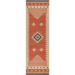 Cotton Kilim Runner Rug 80 x 300 cm Orange GAVAR
