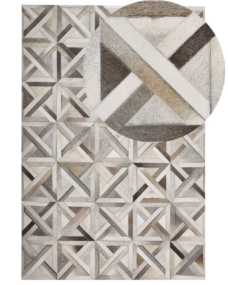 Cowhide Area Rug 140 x 200 cm Brown and Nocciola TAYTAN