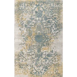 D'epoca Area Rug 80 x 150 cm Yellow and Green BOYALI