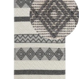 Lana Area Rug 80 x 150 cm Beige and Grey DAVUTLAR