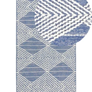 Lana Area Rug 80 x 150 cm Light Beige and Blue DATCA