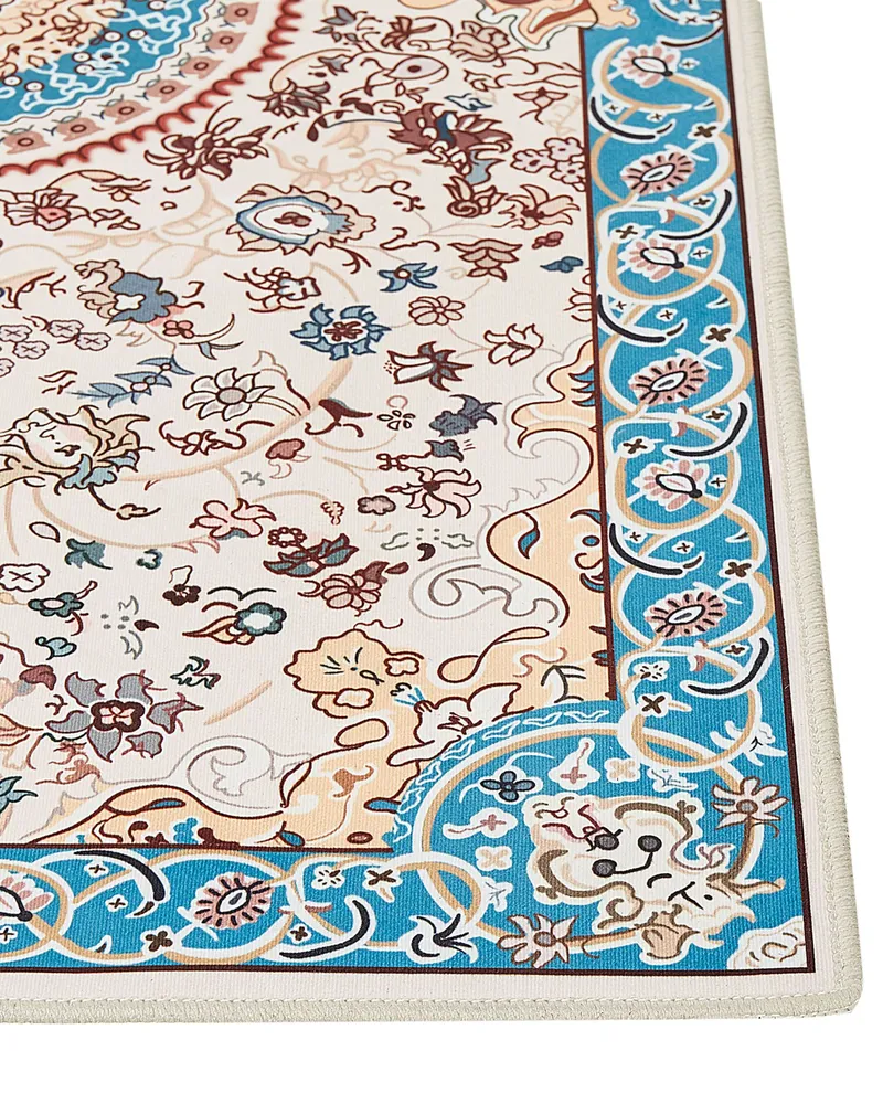 Runner Rug 60 x 200 cm Nocciola and Blue GORDES Cotone 100%